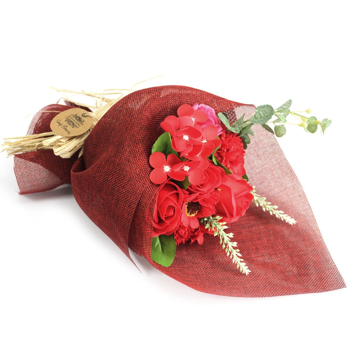 Ramo de Flores de Sabão - vermelho