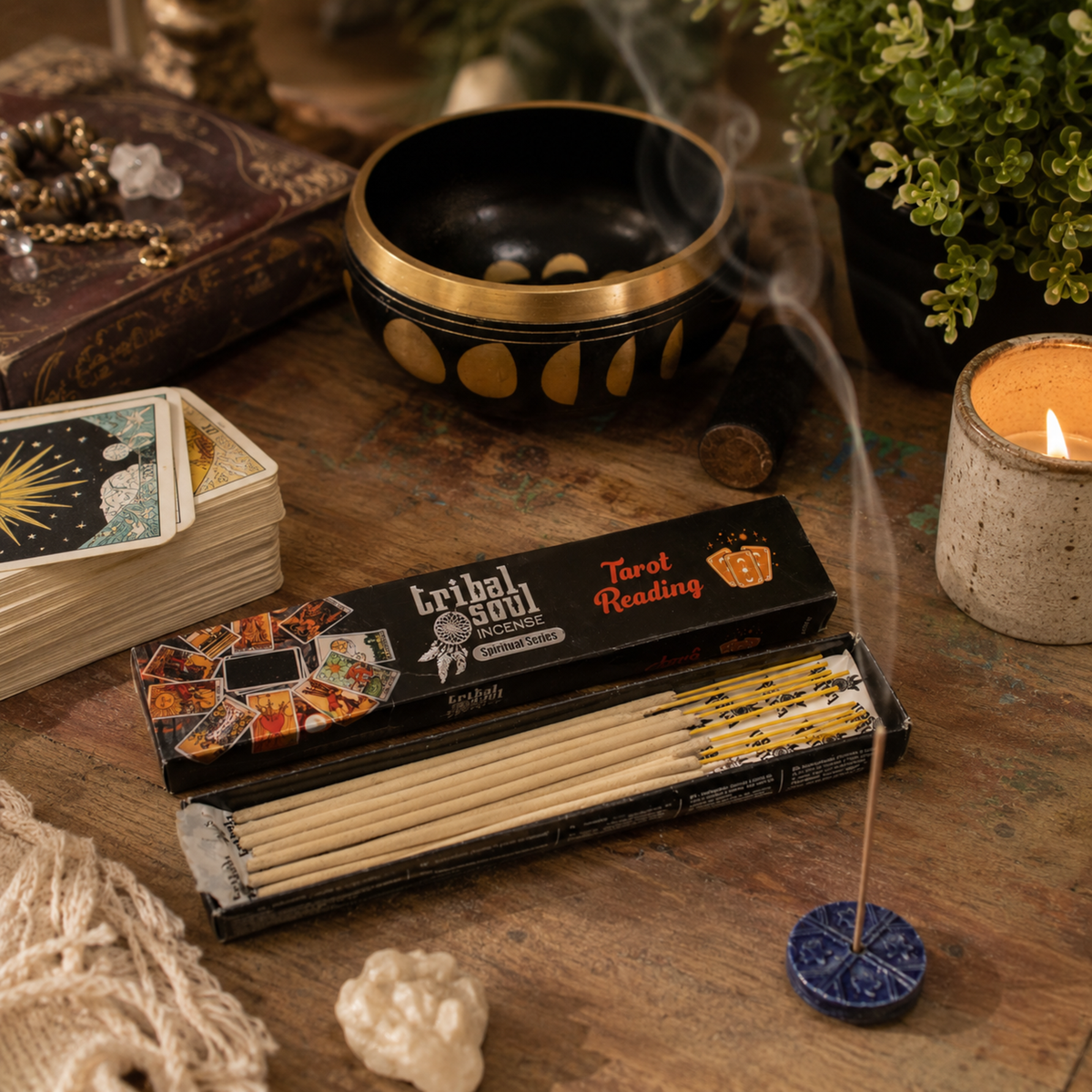 Incenso Espiritual Tribal Soul com Suporte de Cerâmica