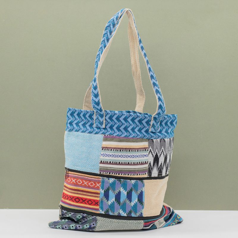 Patchwork Kathmandu Tote Bag - Dhaka Design (37x38cm)