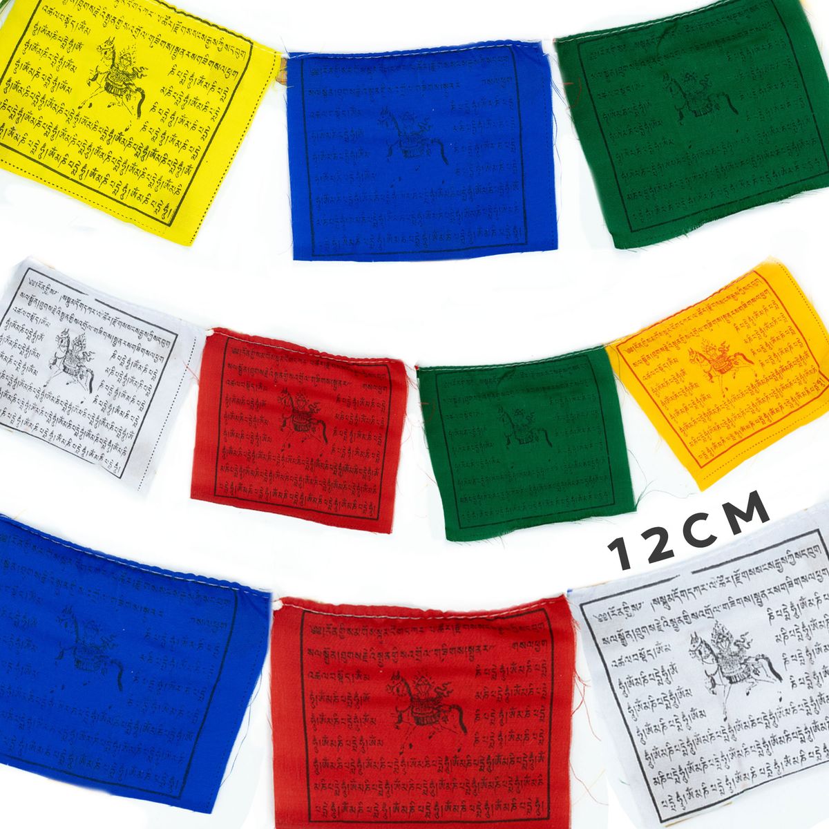 Pequenas bandeiras de oração tibetanas - 12 cm