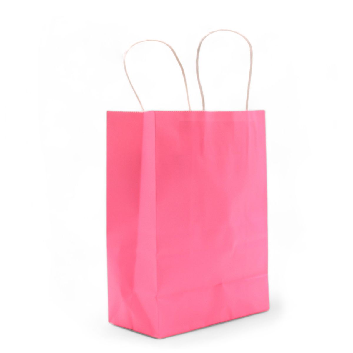 Saco de papel com alça (16x22x8 cm) - Rosa (130 g)