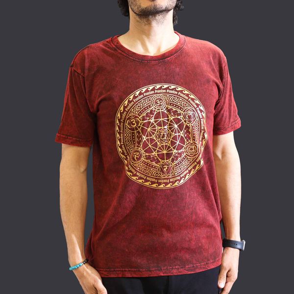 Medium Stone Washed Teashirt - Chakra - Maroon