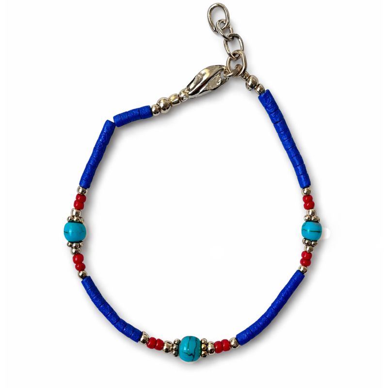 Nepalese Extra Fine Gem Bracelet- Blue Onyx