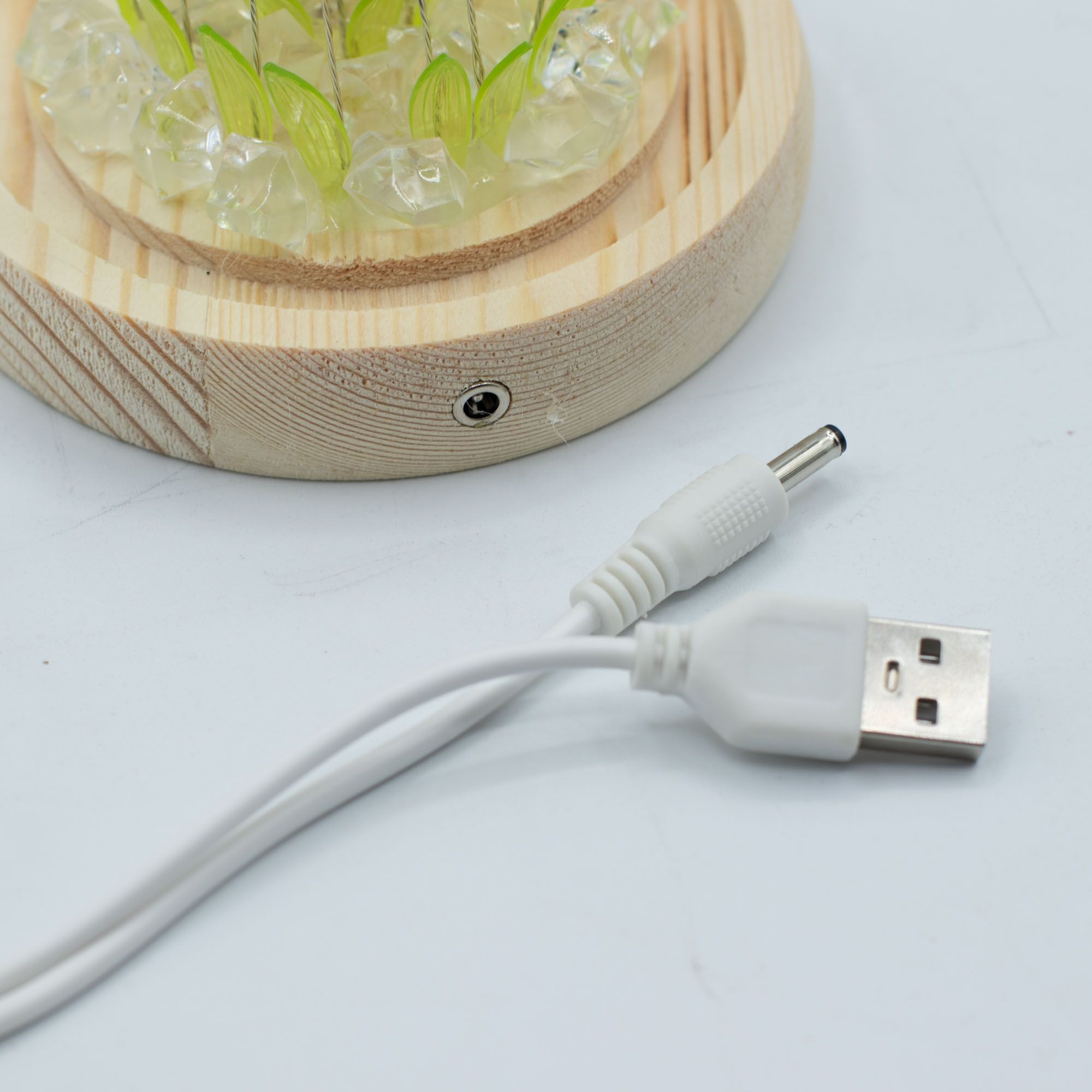 Lysande Glaskupa med Blommor - 20 Solrosor - LED USB