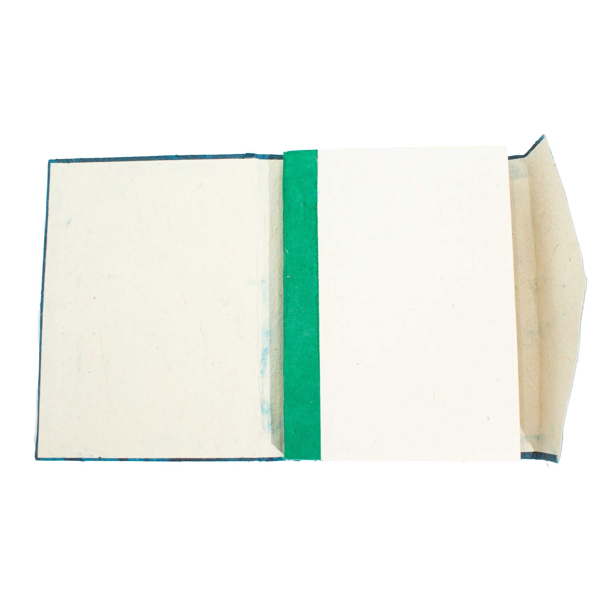 Caderno Grande Lokta Floral Arrojado - Azul Meia-Noite