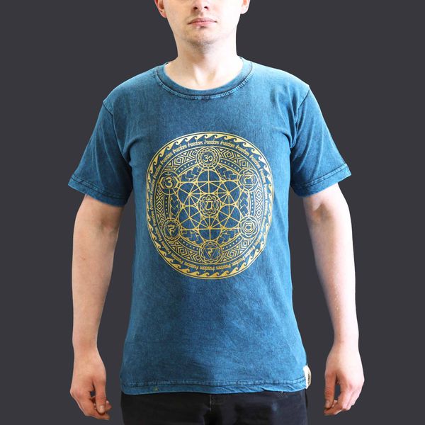 T-shirt Pequena Efeito Lavagem - Chakra - Azul