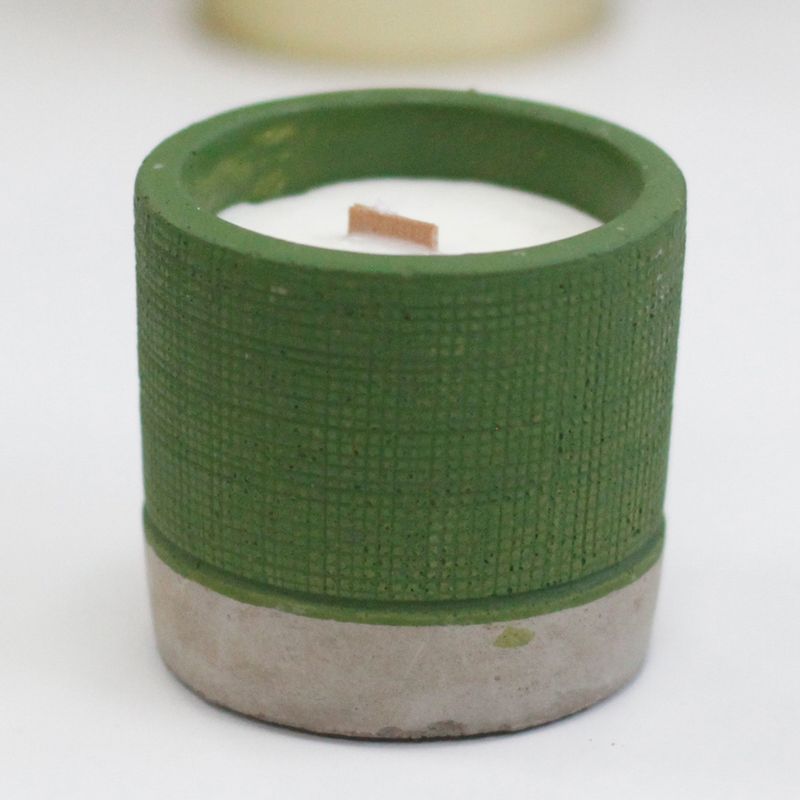 Bougie Béton Pot Vert - Herbes