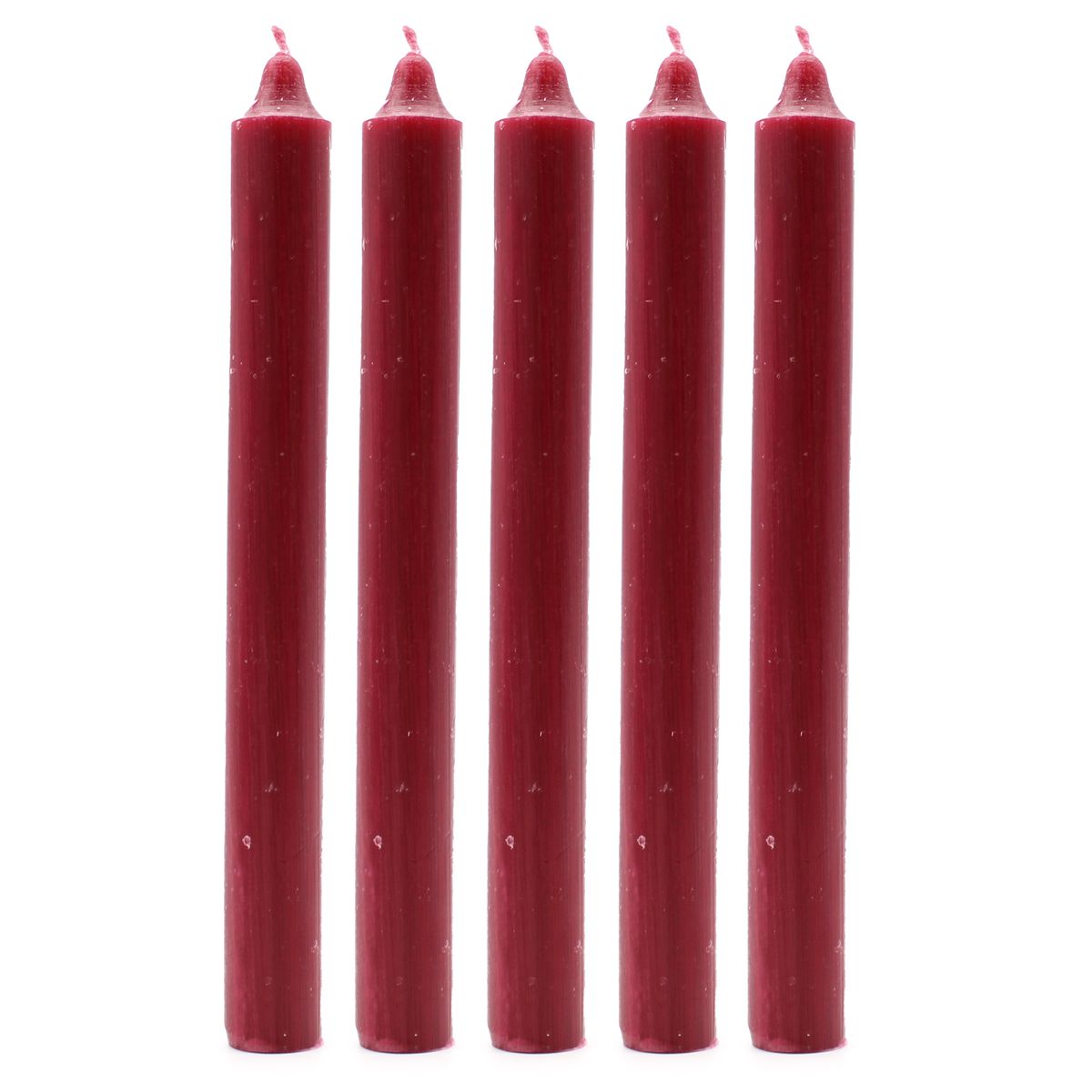 Velas a granel de cor sólida – Borgonha rústico – Embalagem de 10