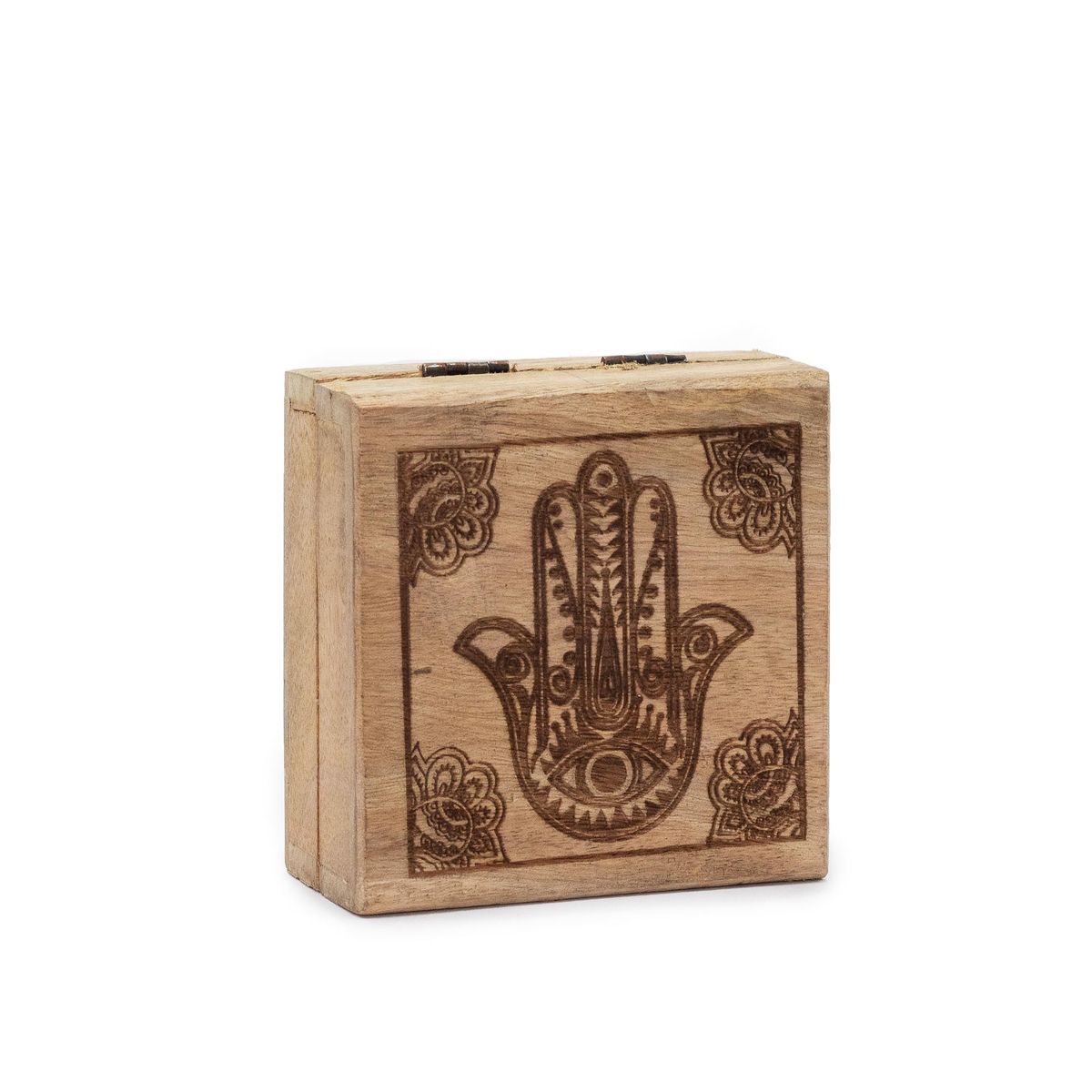 Caixa quadrada pequena 10x10x4,2 cm - Hamsa Preto