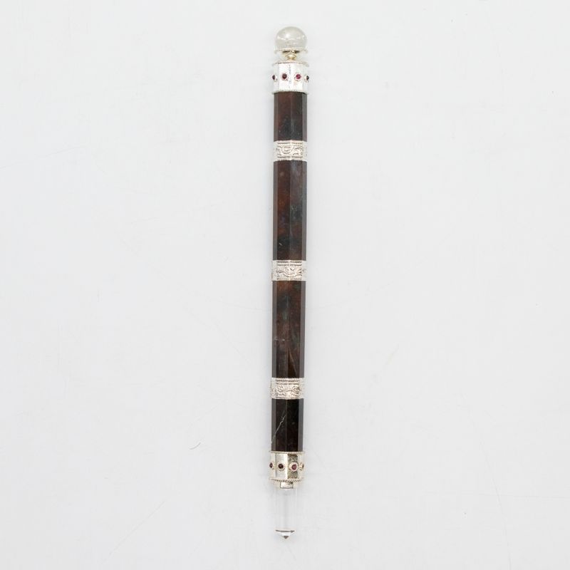 Bloodroot Soverign Wand -Extra Long Fancy Jasper Magic- Crystal Ball top - 26cm