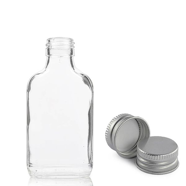 100ml Klar Glasflaska med Aluminiumlock