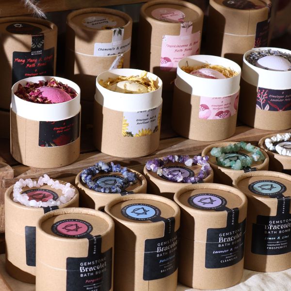 Aromaterapi Set: Badbomb, Badsalt & Torkade Blommor