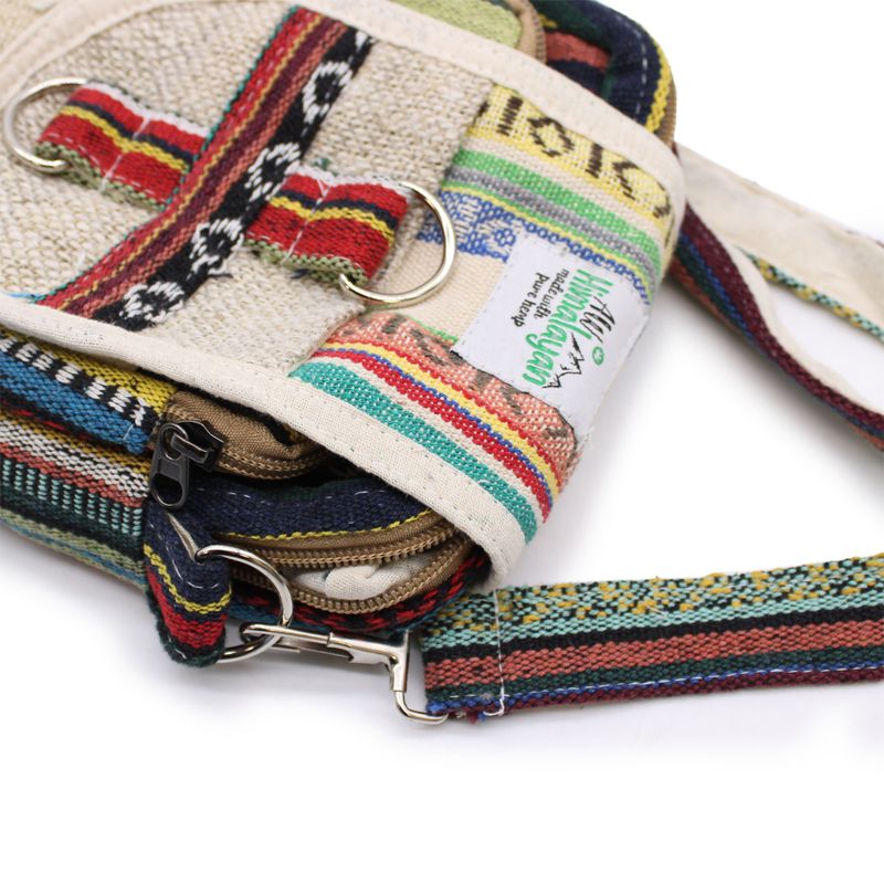 Sac à Bandoulière en Chanvre et Jhari - Sac de Voyage