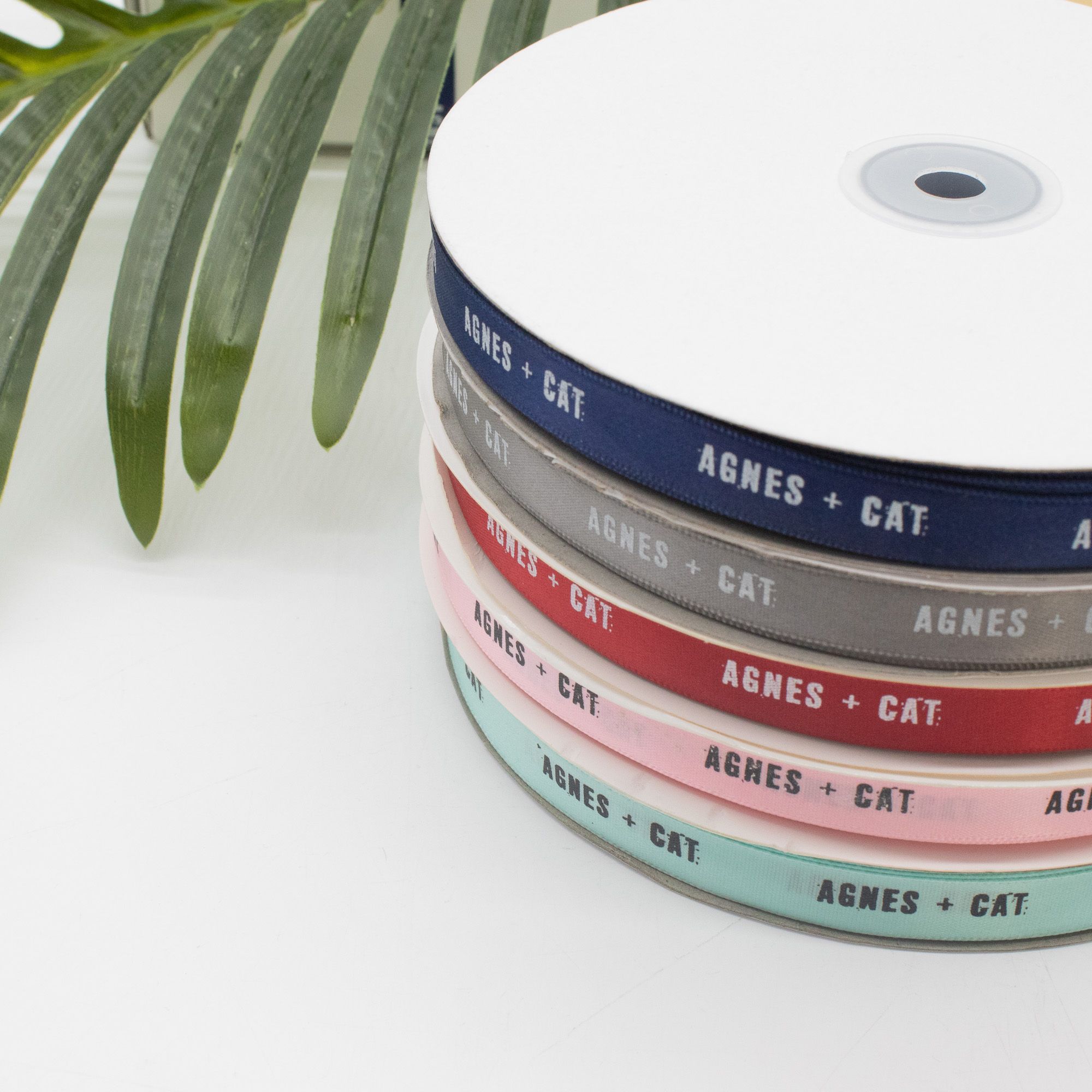 Agnes + Cat Branded Ribbon - Grey (12mm x 90m)