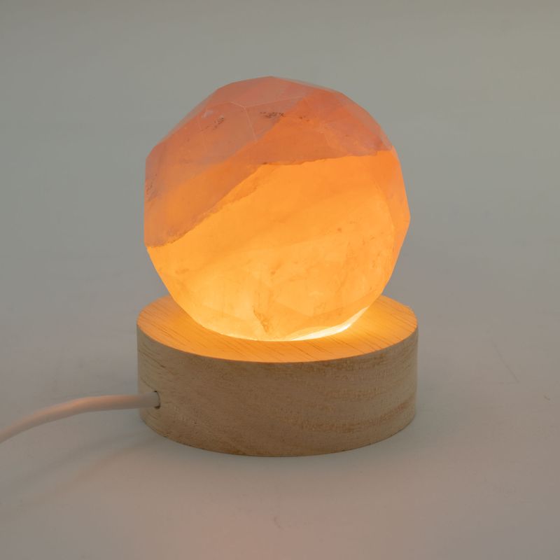 6cm Round Wooden USB LED Stand - Cool/Warm/Daylight