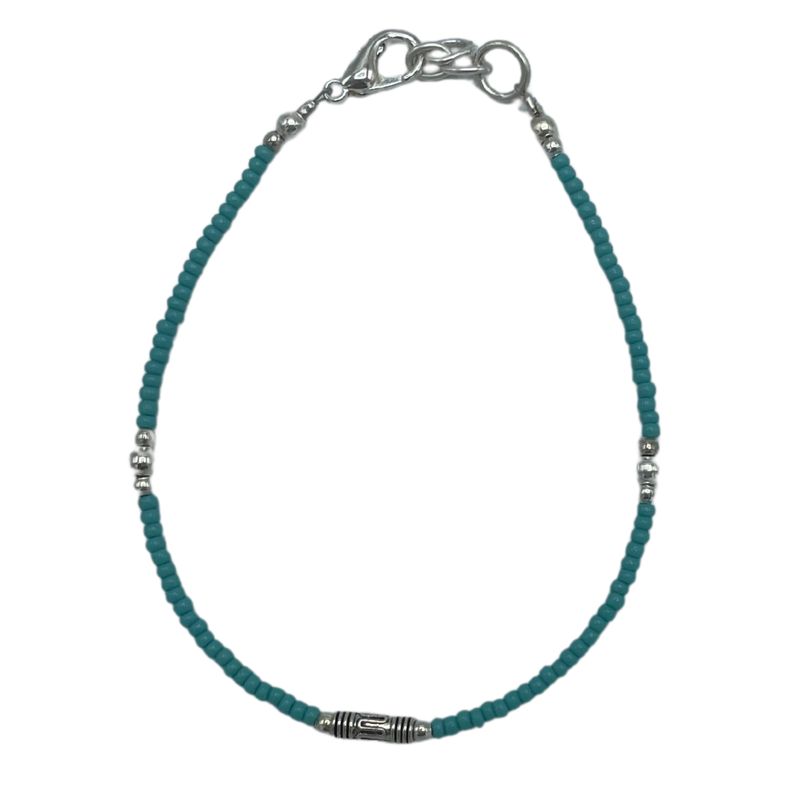 Bracelet Népalais en Pierre Extra-Fine - Turquoise & Goutte