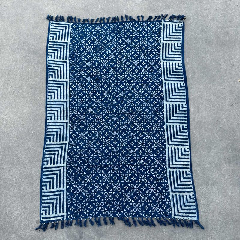 Плед Індиго Ручної Роботи 170×120 см - Плитка Касба