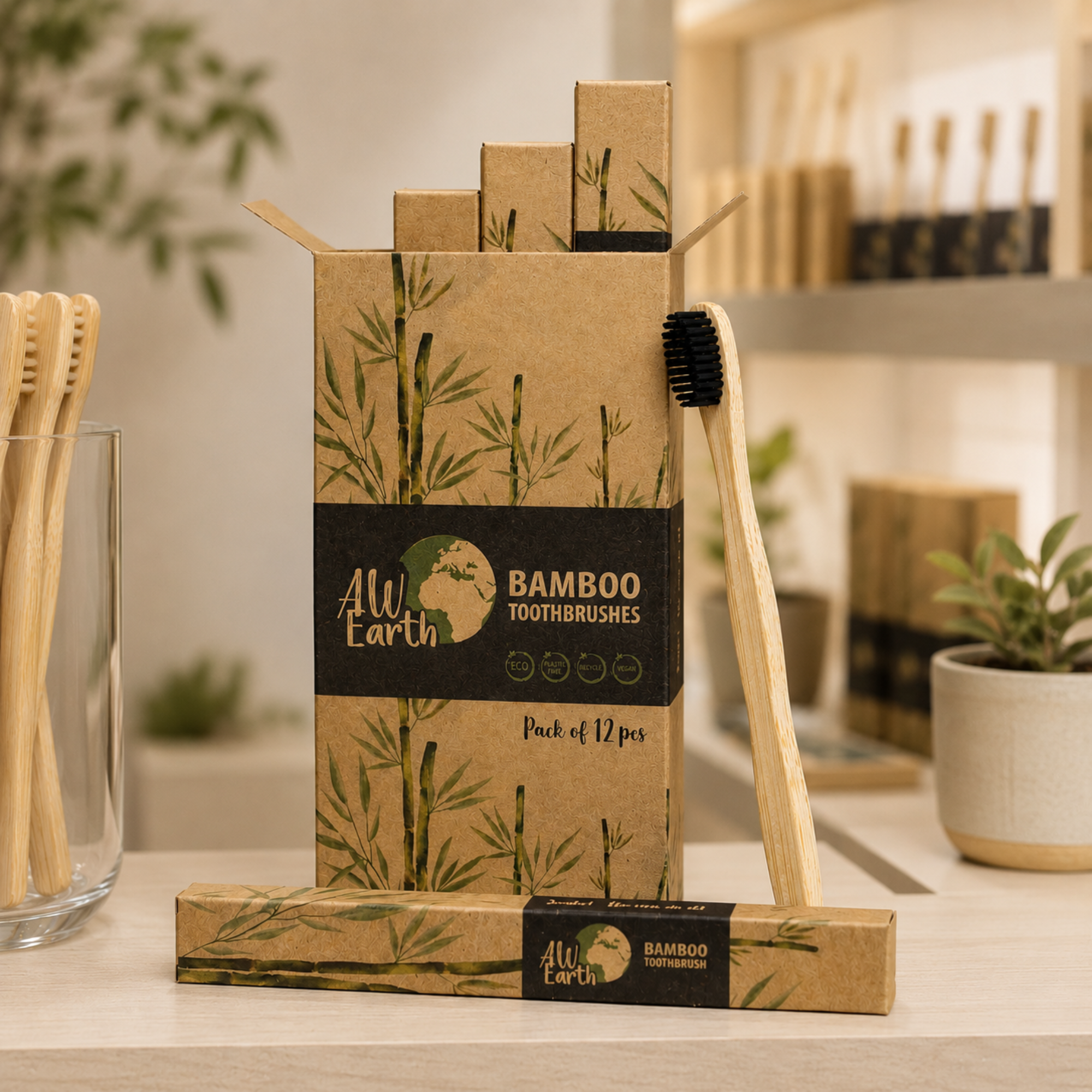 AWEarth Bamboo Toothbrush & Cotton Buds