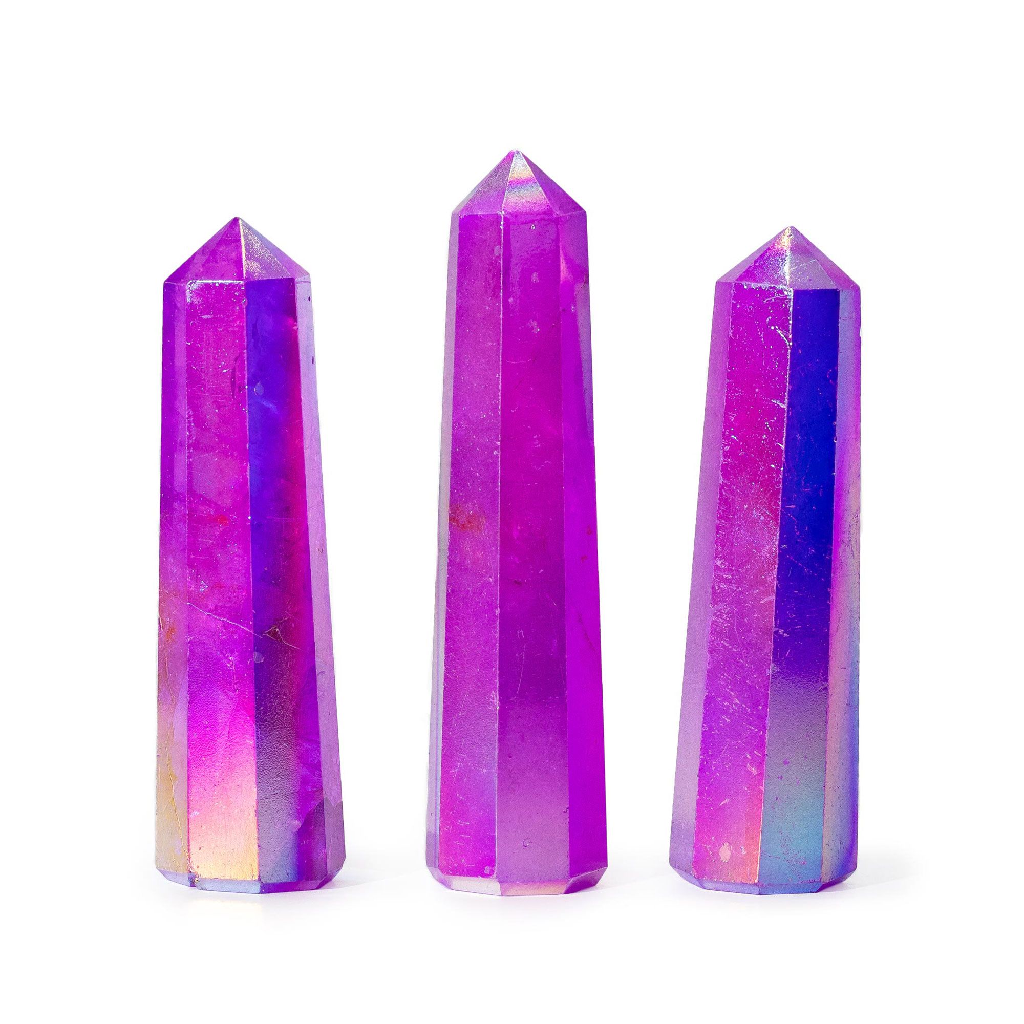 Purple Aurora Crystal Quartz Obelisk - 9cm