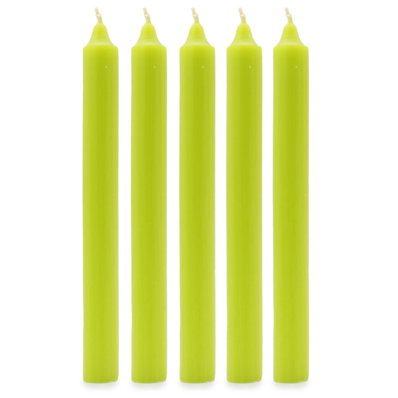 Velas a granel de color sólido - Verde lima rústico - Paquete de 10