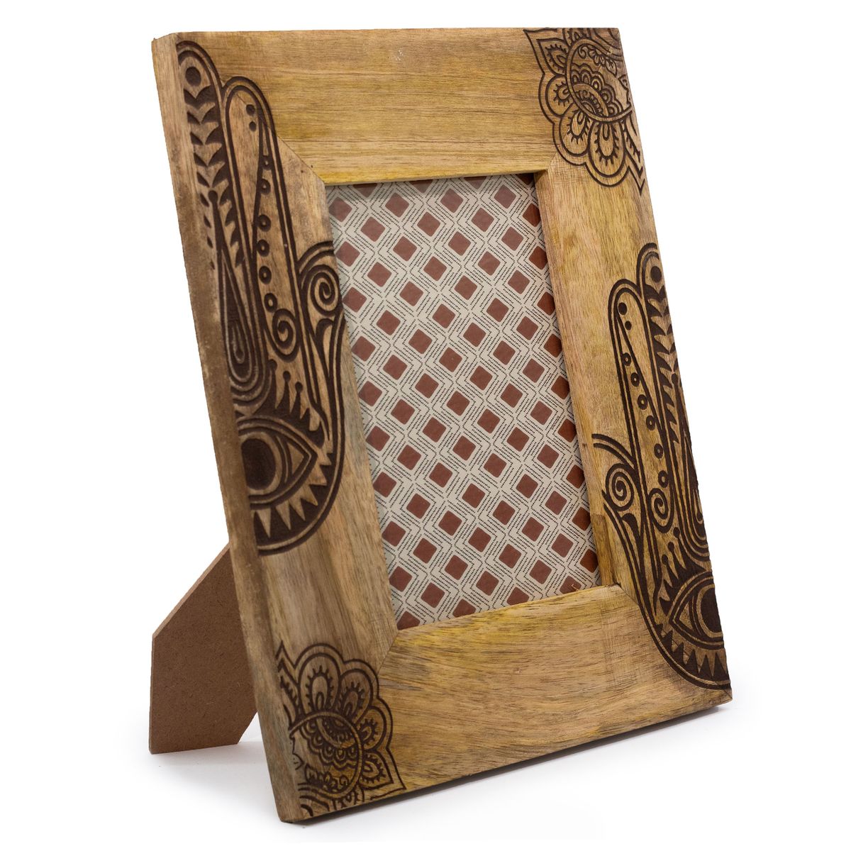 Moldura Grande em Madeira de Manga (para 13x18 cm) 28x23x2 cm - Hamsa Preto