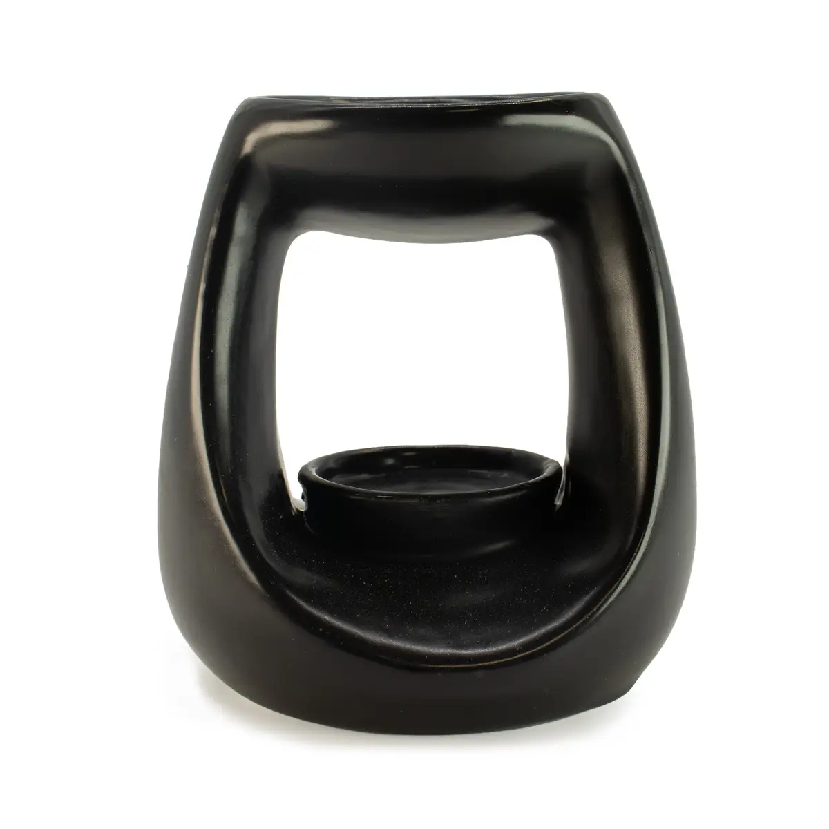 Ceramic Zen Oil Burner - Large Oval Pebble - Matt Black — Incense Burners · GlowDuty apothecary