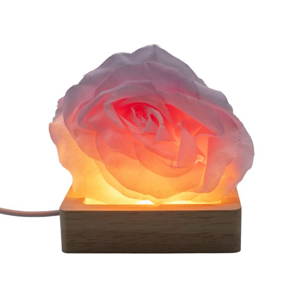 Base USB LED de Madeira Quadrada 8 cm - Frio/Quente/Luz do Dia