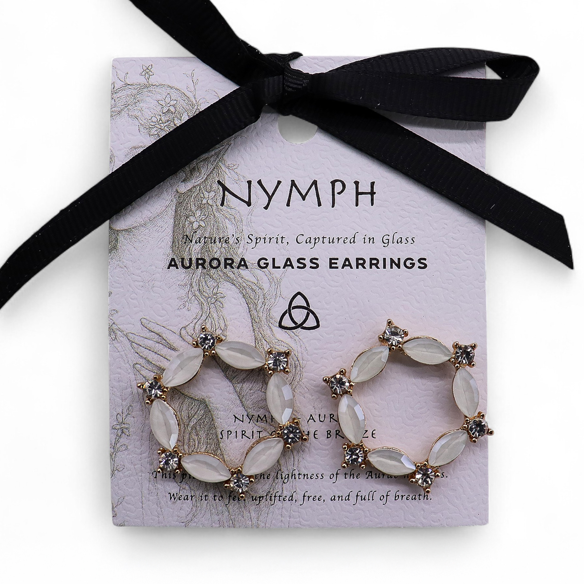 Vintage Glass Loop Earrings - Stainless Steel & Glass
