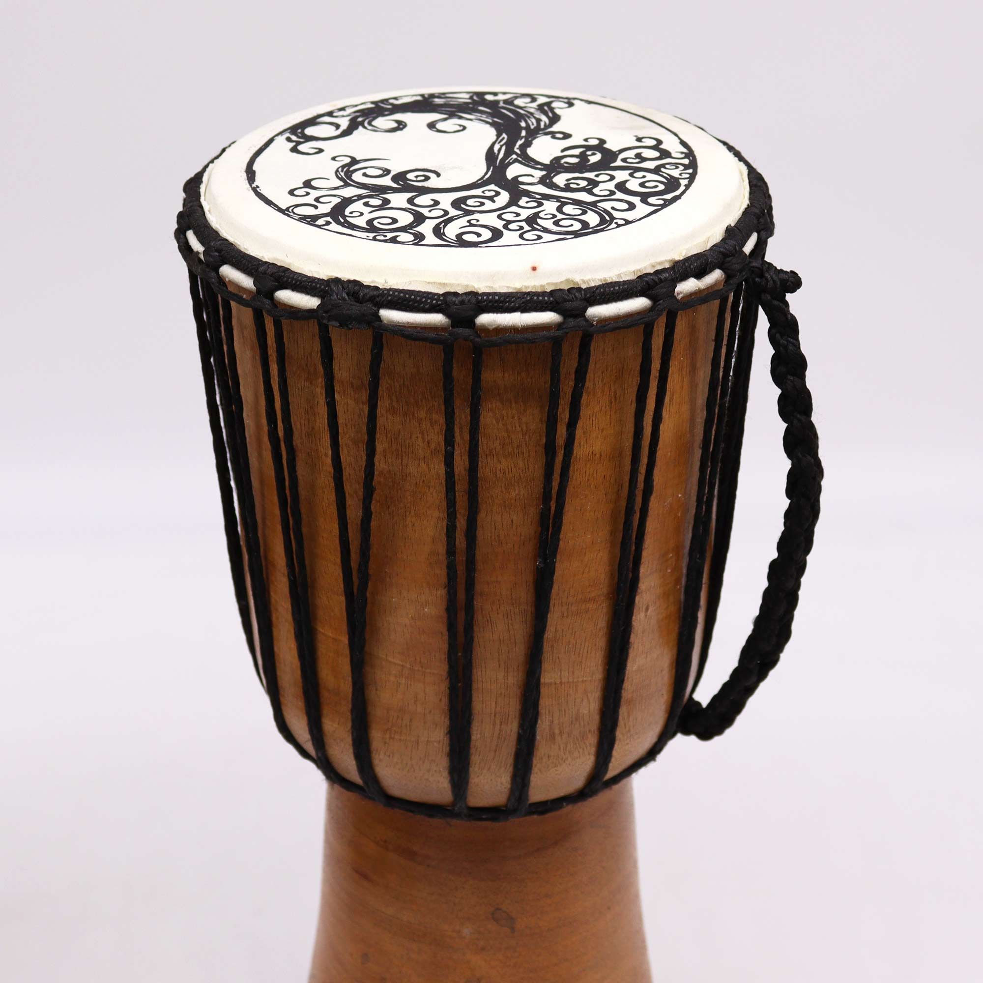 Tambor de Djembe de Topo Largo Feito à Mão - 40cm