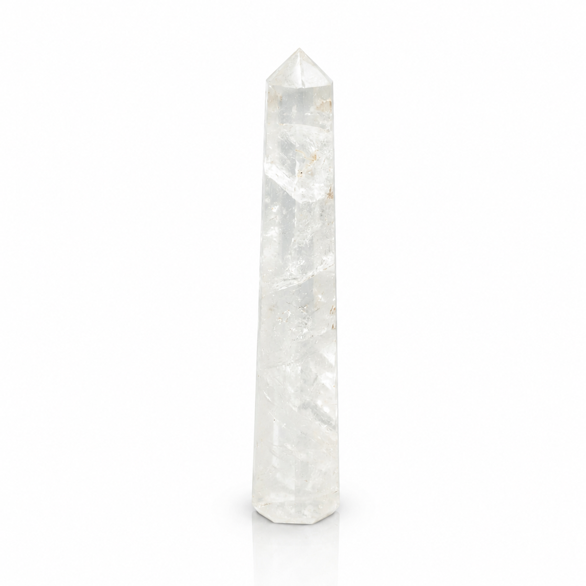 Pontas obelisco de seis faces de pedra preciosa, aprox. 17 cm - cristal de rocha