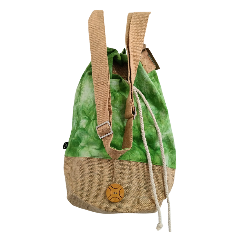 Sac à dos 100 % naturel - Vert effet délavé - Arbre de Vie