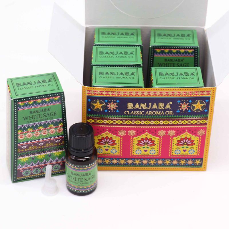 Banjara Indický Vonný Olej 10ml - Bílá Šalvěj