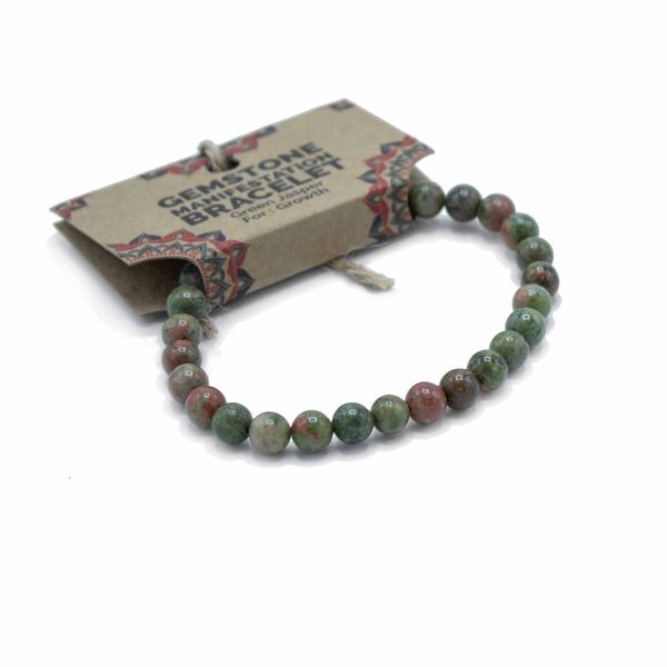 Bracelet de Manifestation en Gemmes - Jaspe Vert - Croissance