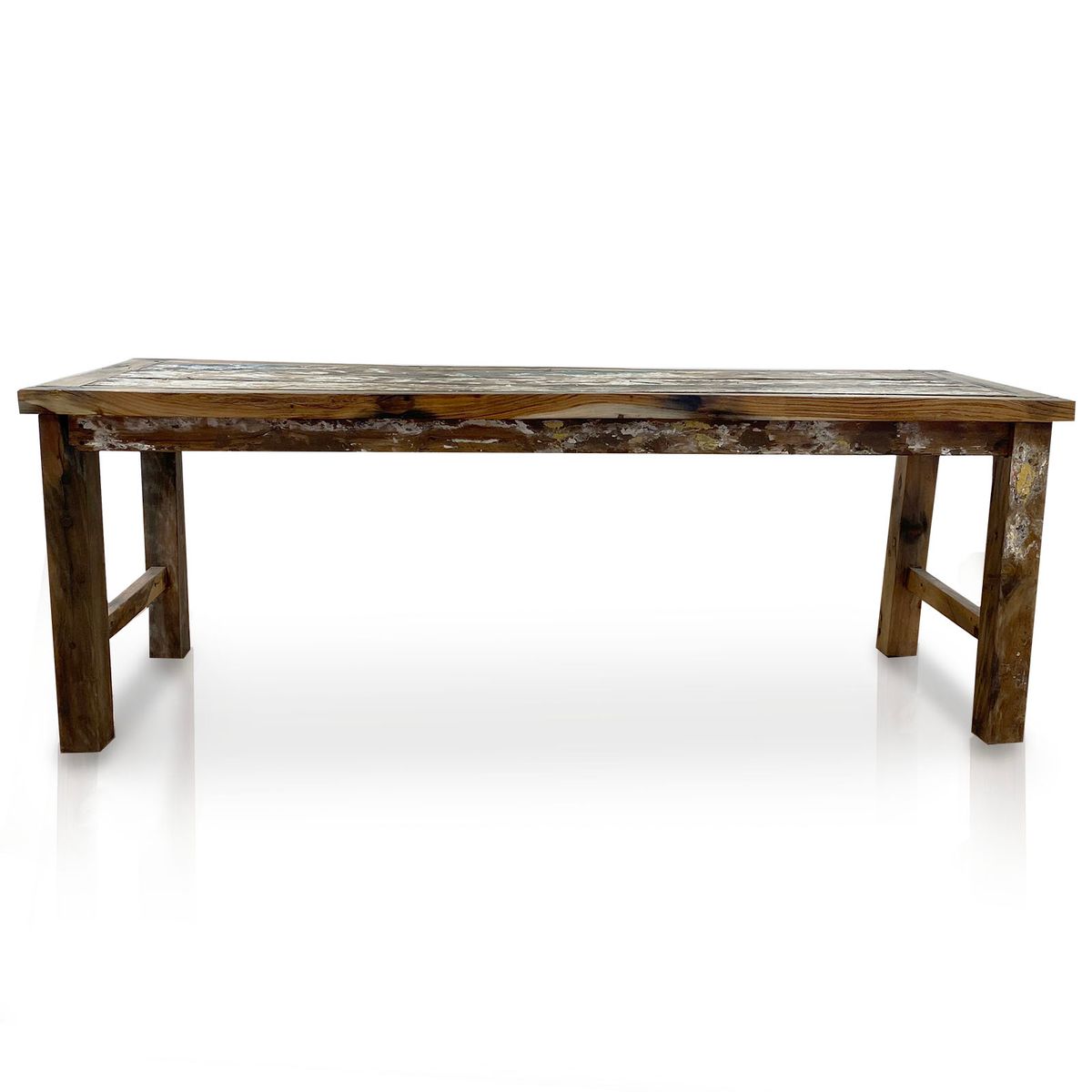 Mesa de jantar / expositor em madeira de teca reciclada 1,8 m