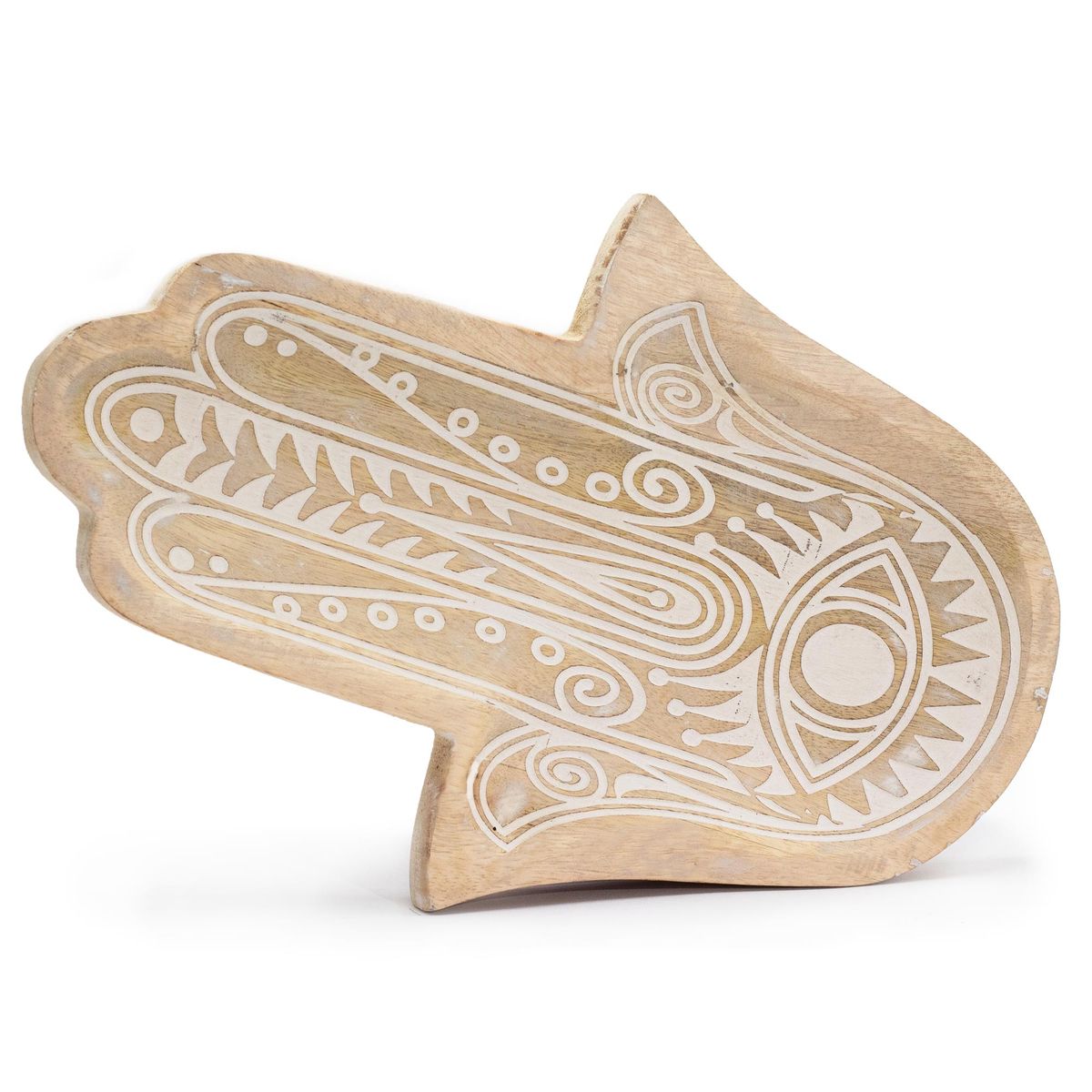 Bandeja comprida 30x20,5x2,5 cm - Hamsa Branca