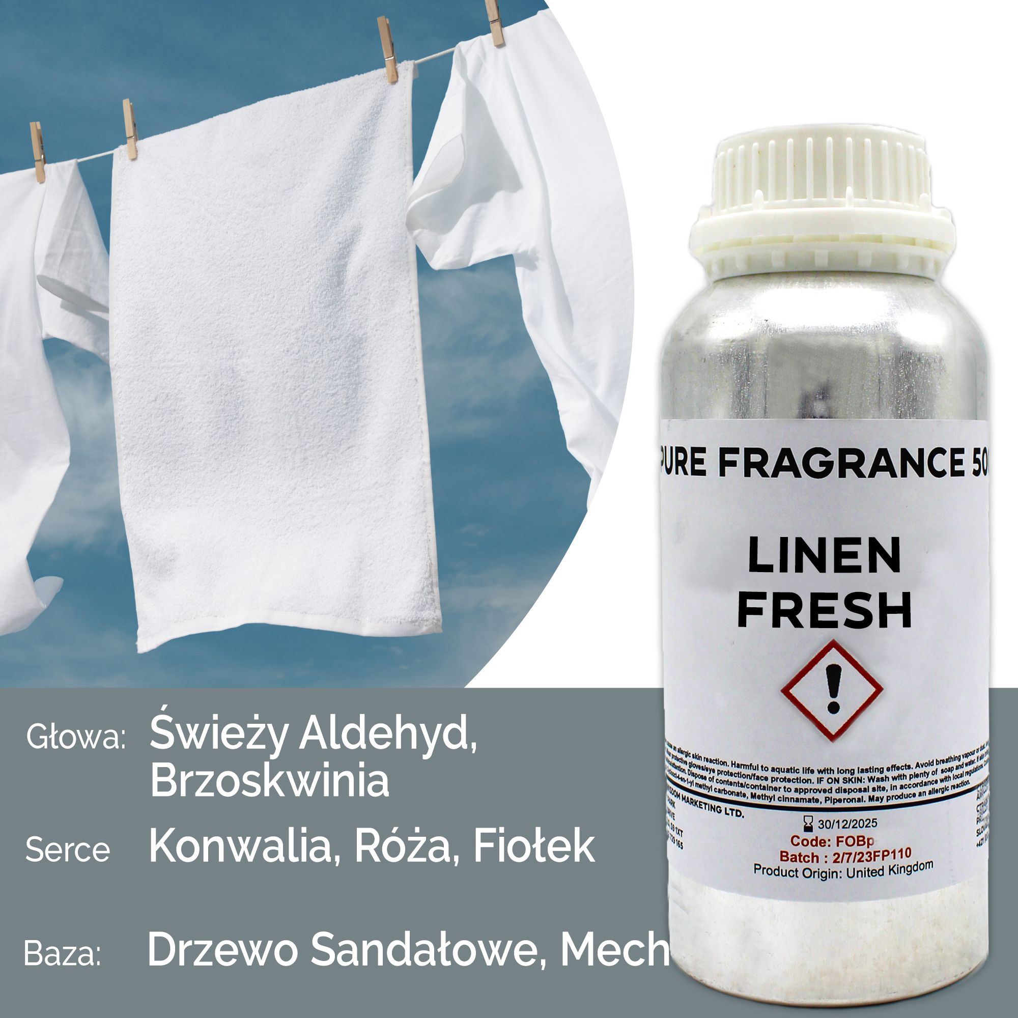 Olejek Zapachowy Czysty 500 ml - Świeża Pościel