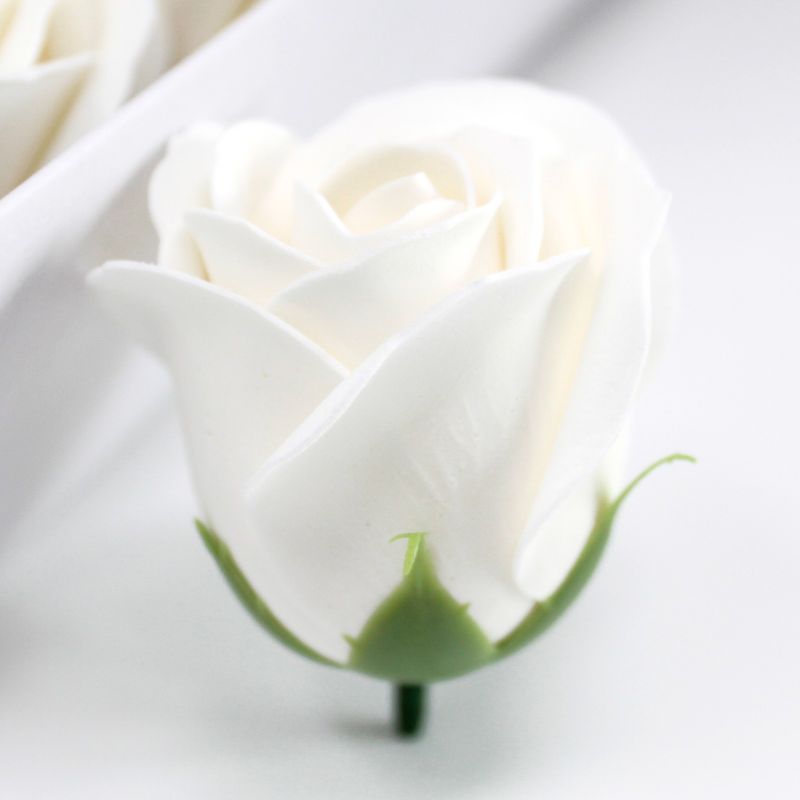 Roses de Savon  pour Bouquet- Medium/Blanc