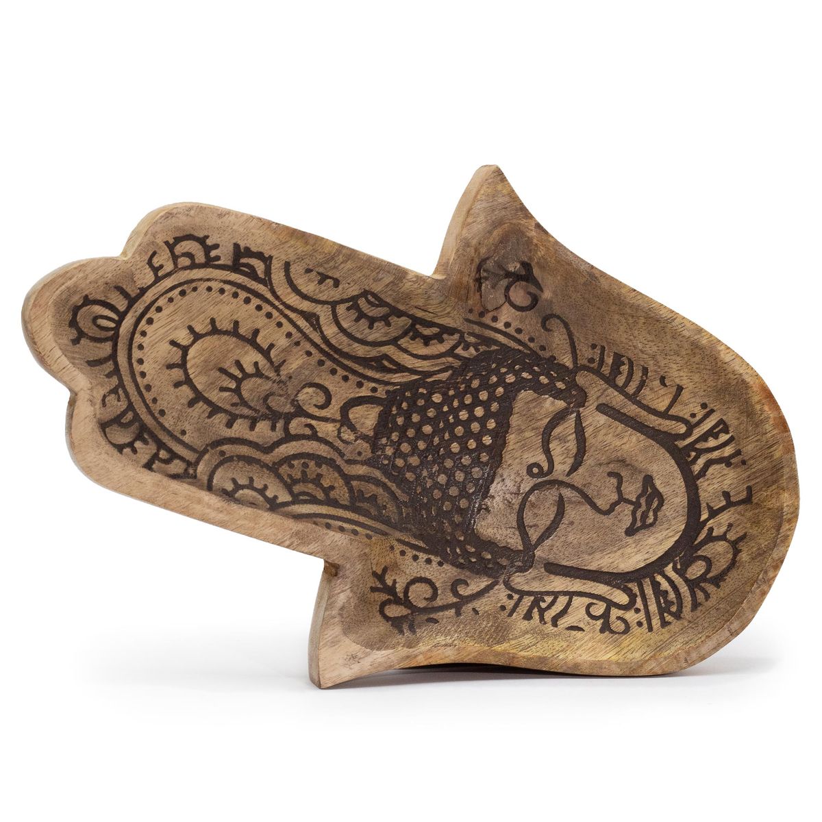 Bandeja comprida 30x20,5x2,5 cm - Hamsa com Buda Preto