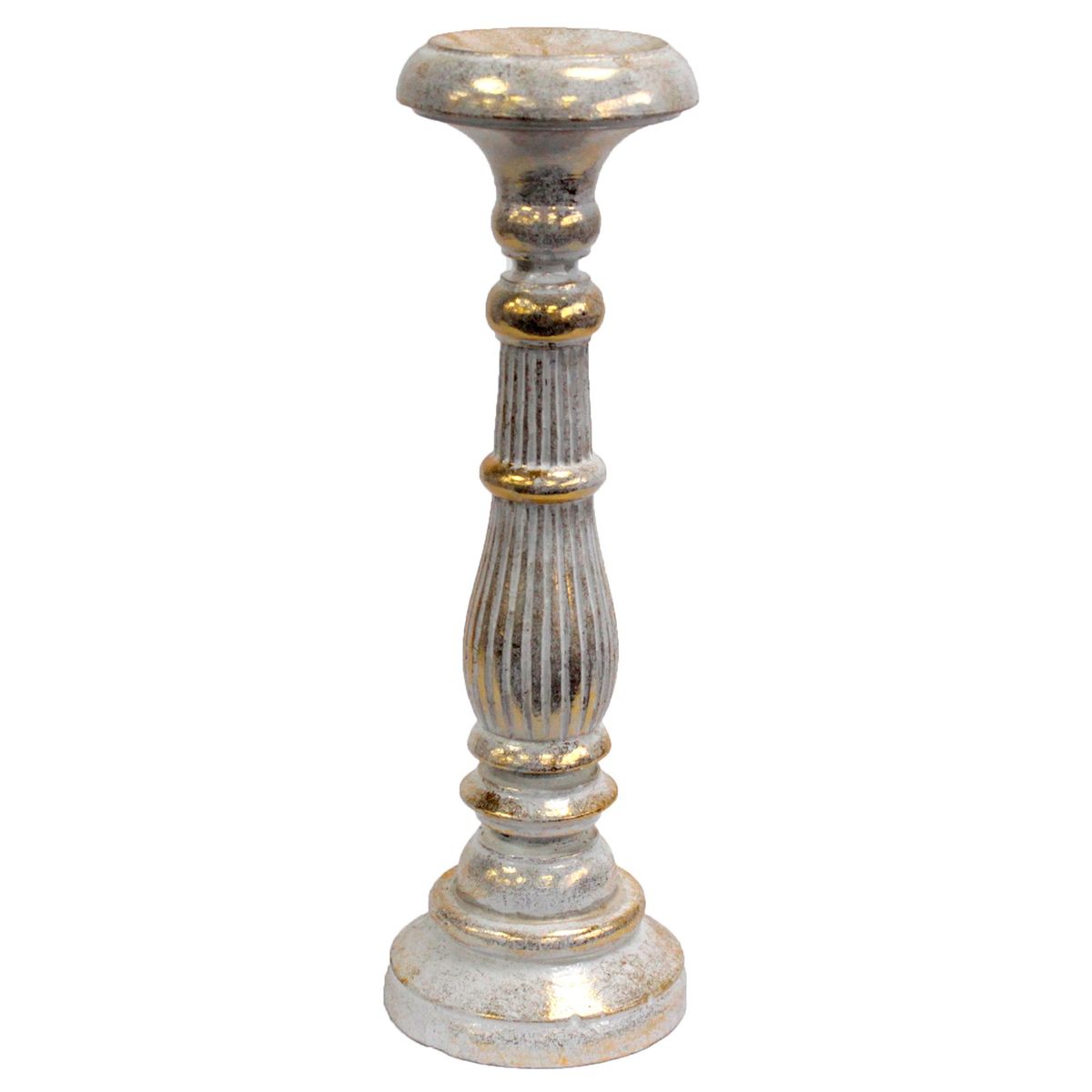 Suporte para vela grande - Ouro branco