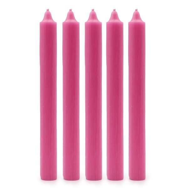 Velas de jantar de cor sólida a granel - rosa profundo rústico - pacote com 100