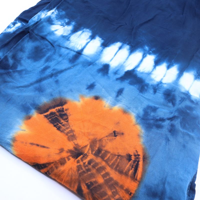 Japanese Style Lounge Pants - Med -Blue, Teal / Orange