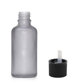 Sticlă Mată Gri Cu Capac și Picurător de Siguranță pentru Copii, 50ml