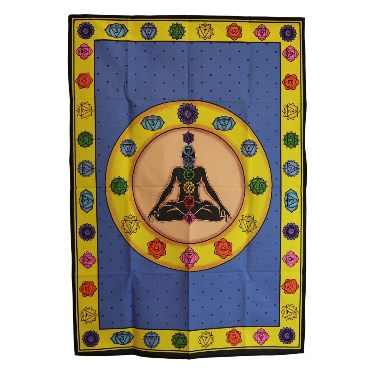 Arte de parede em algodão (70x110 cm) - Chakra Vibrante