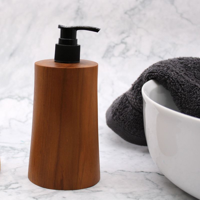 Distributeur de savon en bois de teck naturel - Cône
