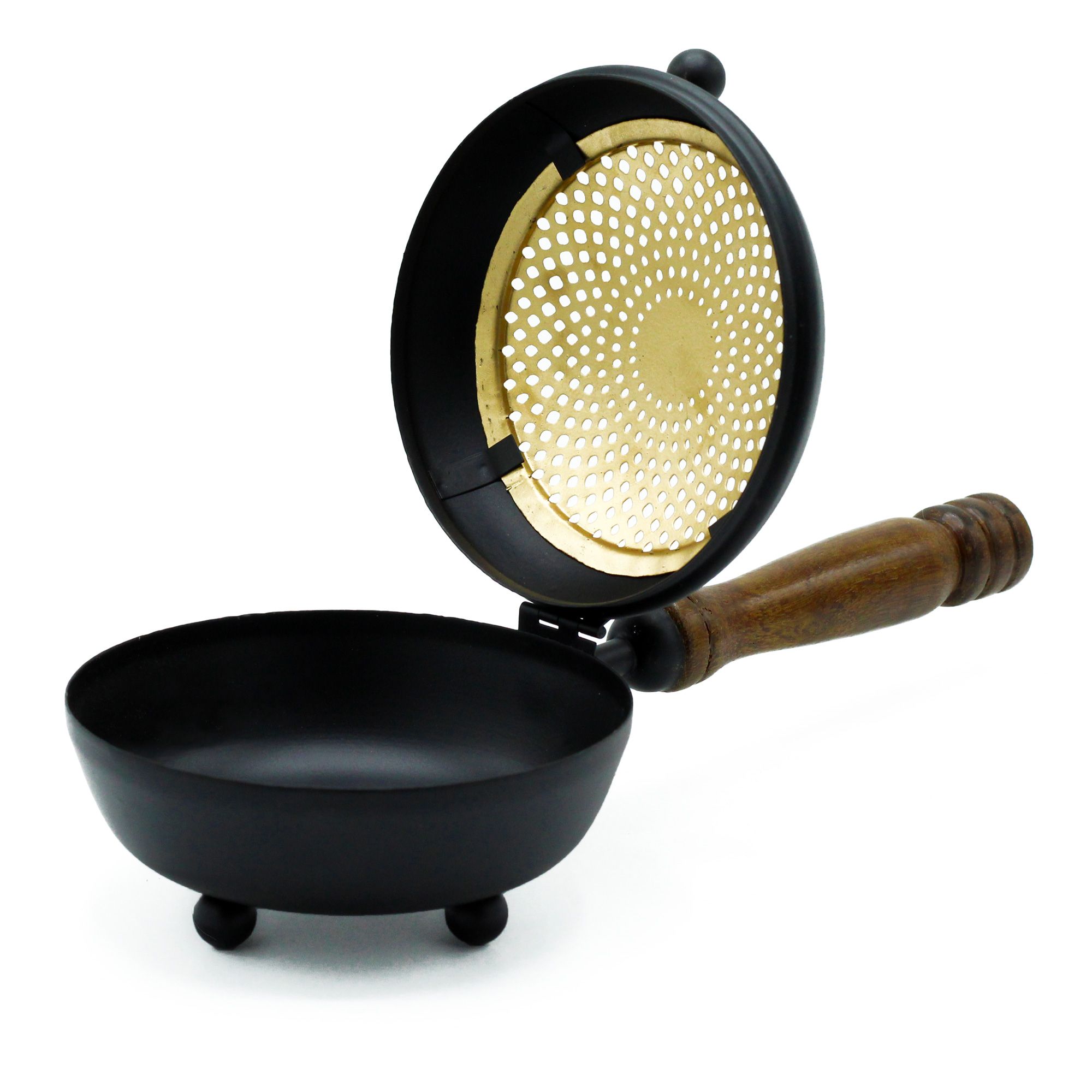 Gran incensario de hierro - detalle dorado