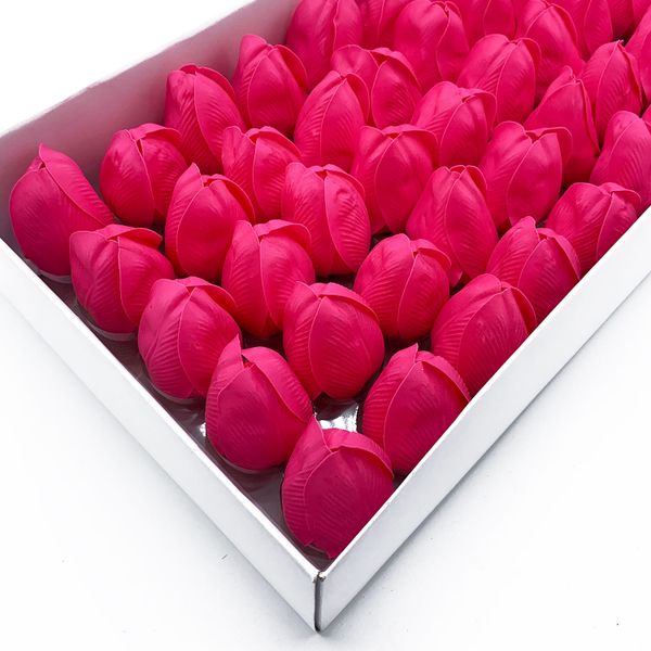 Fleurs de Savon pour Bouquet - Tulipe Medium - Rose Foncé