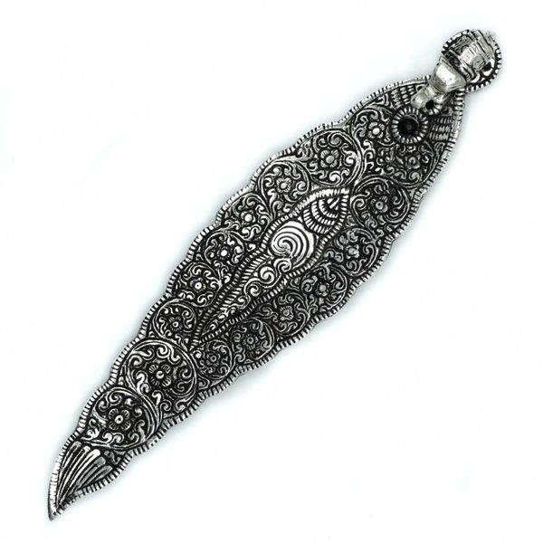 Porta-Incenso Longo Elefante em Alumínio Polido 20cm