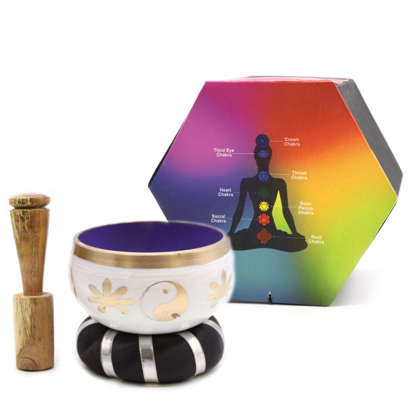 Set Zvučna Zdjela Yin & Yang - Bijela/Ljubičasta 10.7cm
