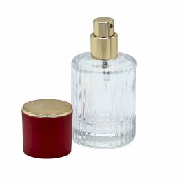Frascos de vidro para perfume com pulverizador e tampa vermelha 30 ml