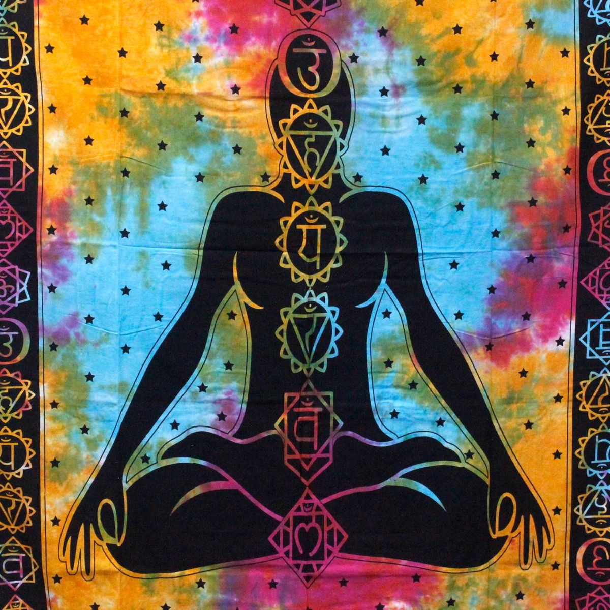 Colcha dupla de algodão - Buda Chakra